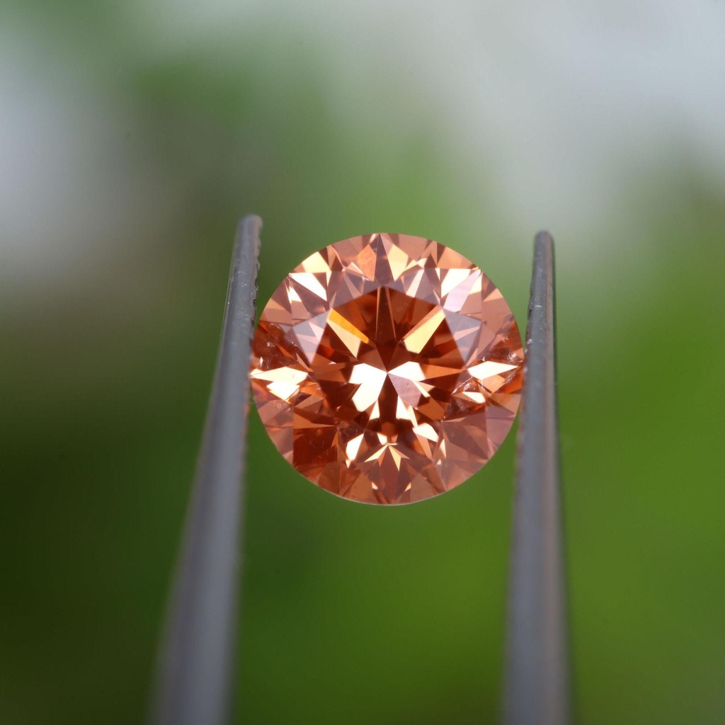 Loose Moissanite Orange Clean Round Cut 9.25 MM