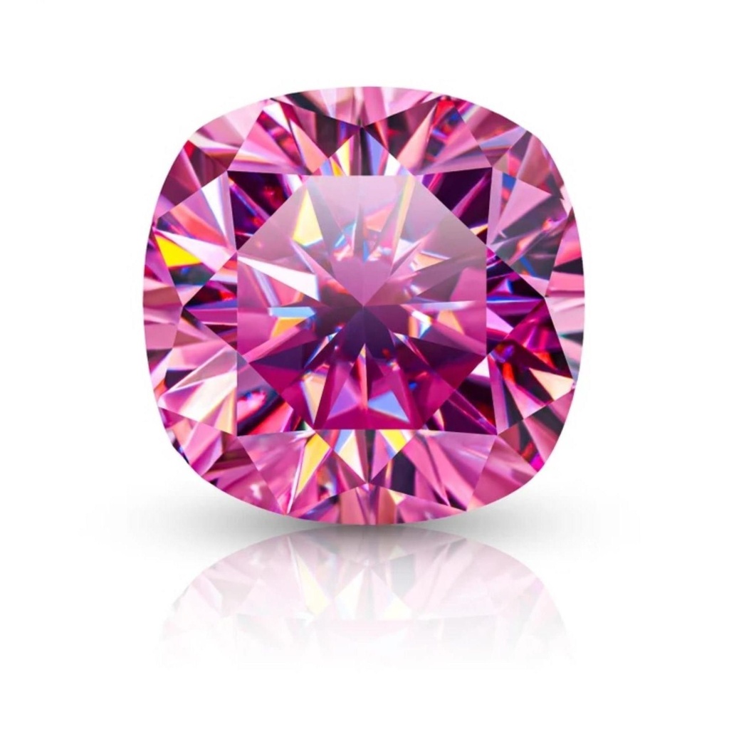Loose Moissanite Pink Clean Cushion Cut 10.50 MM