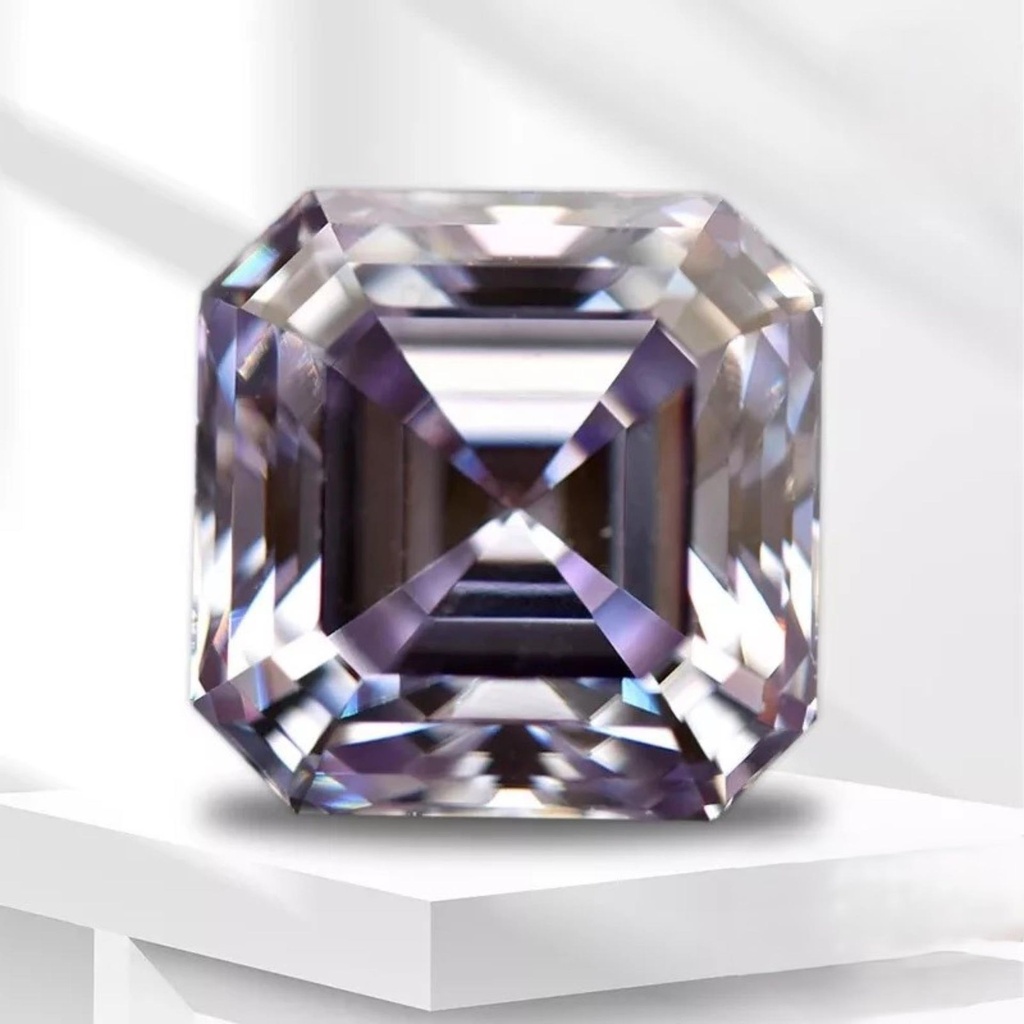 Loose Moissanite Purple Clean Asscher Cut 7.50 MM