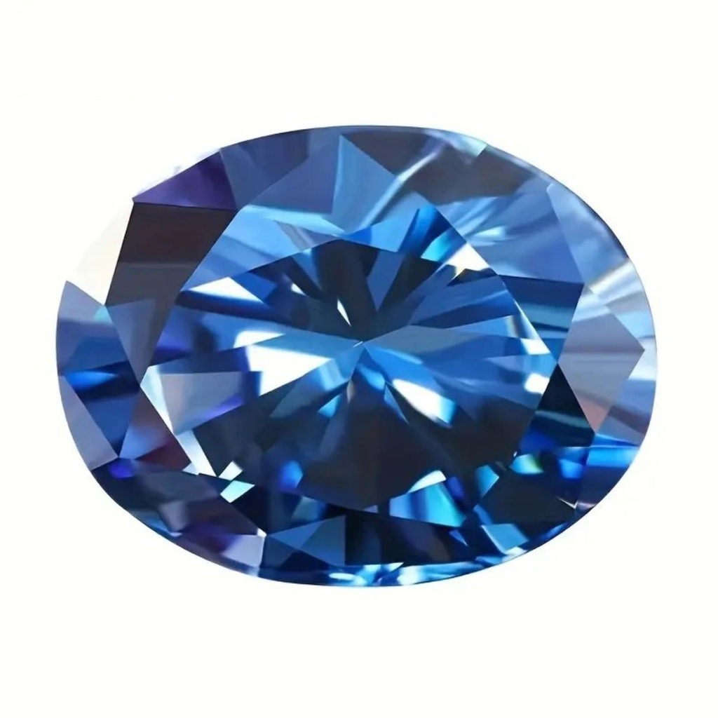Loose Moissanite Royal Blue Clean Oval Cut 6.00 x 4.00 MM