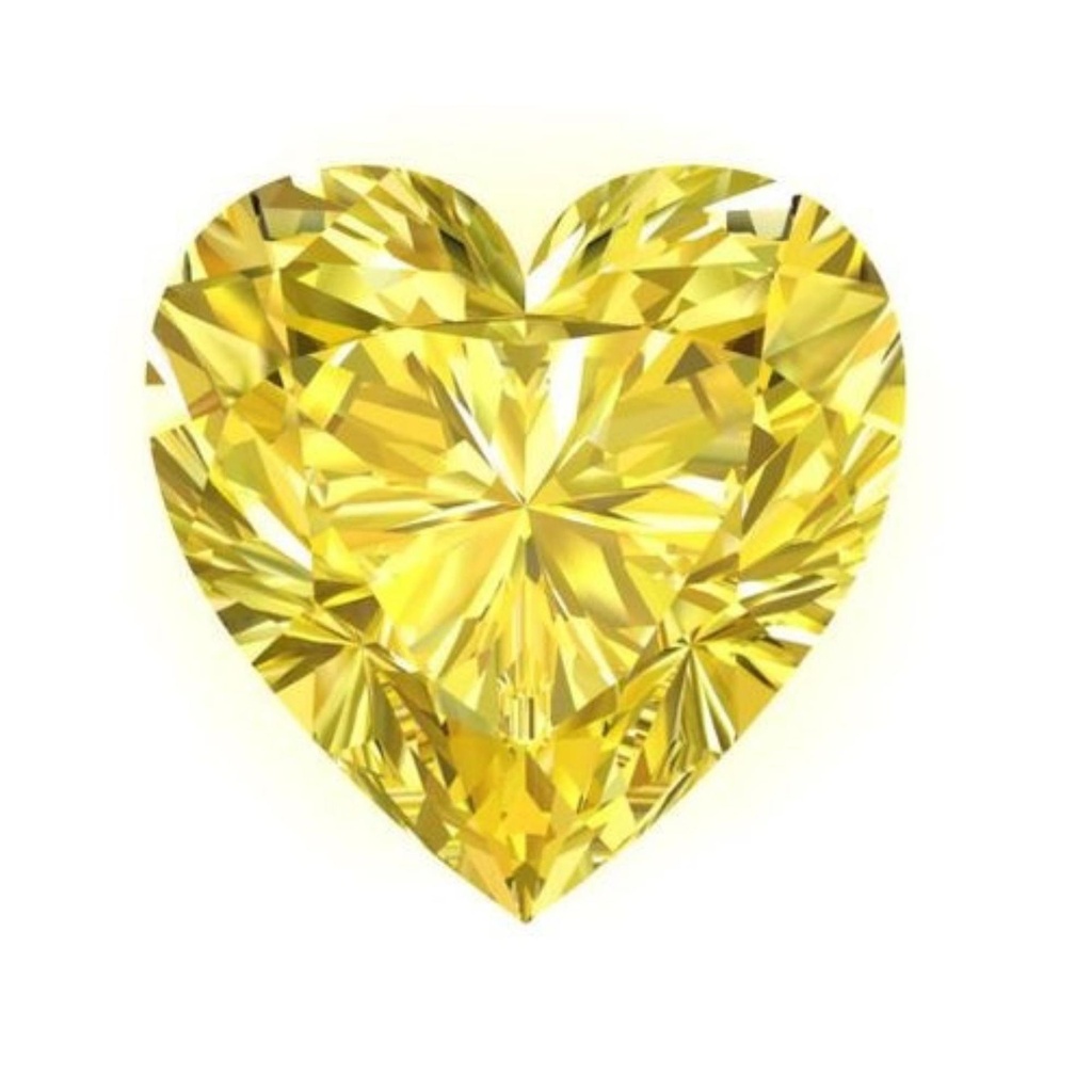 Loose Moissanite Yellow Clean Heart Cut 6.00 MM