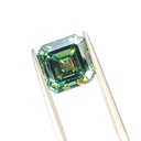 Loose Moissanite Light Green Clean Asscher Cut 5.00 MM
