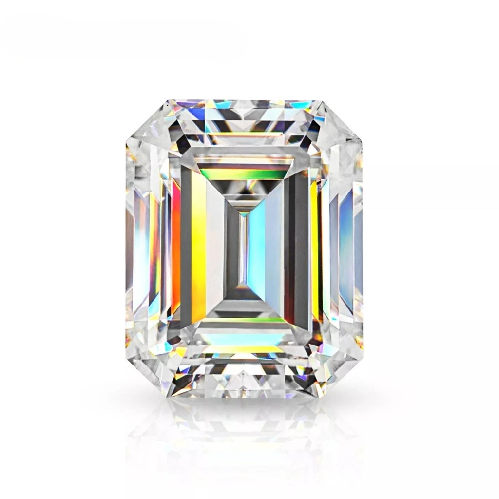 Loose Moissanite White Clean Emerald Cut 10.00 x 7.00 MM
