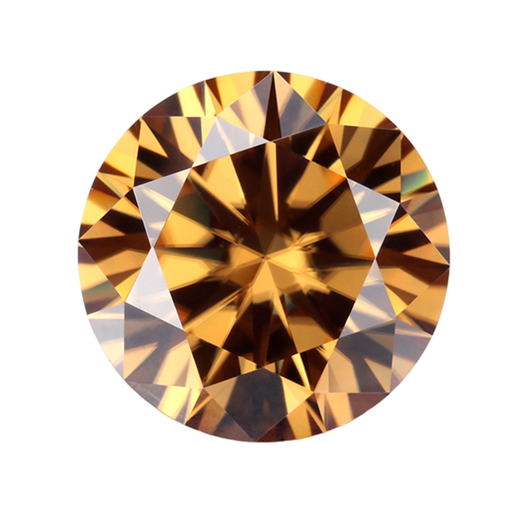 Loose Moissanite Champagne Vivid Brown Clean Round Cut 5.00 MM