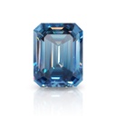 Loose Moissanite Royal Vivid Blue Clean Emerald Cut 8.00 x 6.00 MM