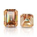 Loose Moissanite Champagne Vivid Brown Clean Emerald Cut 9.00 x 7.00 MM
