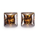 Loose Moissanite Champagne Vivid Brown Clean Princess Cut 5.50 MM
