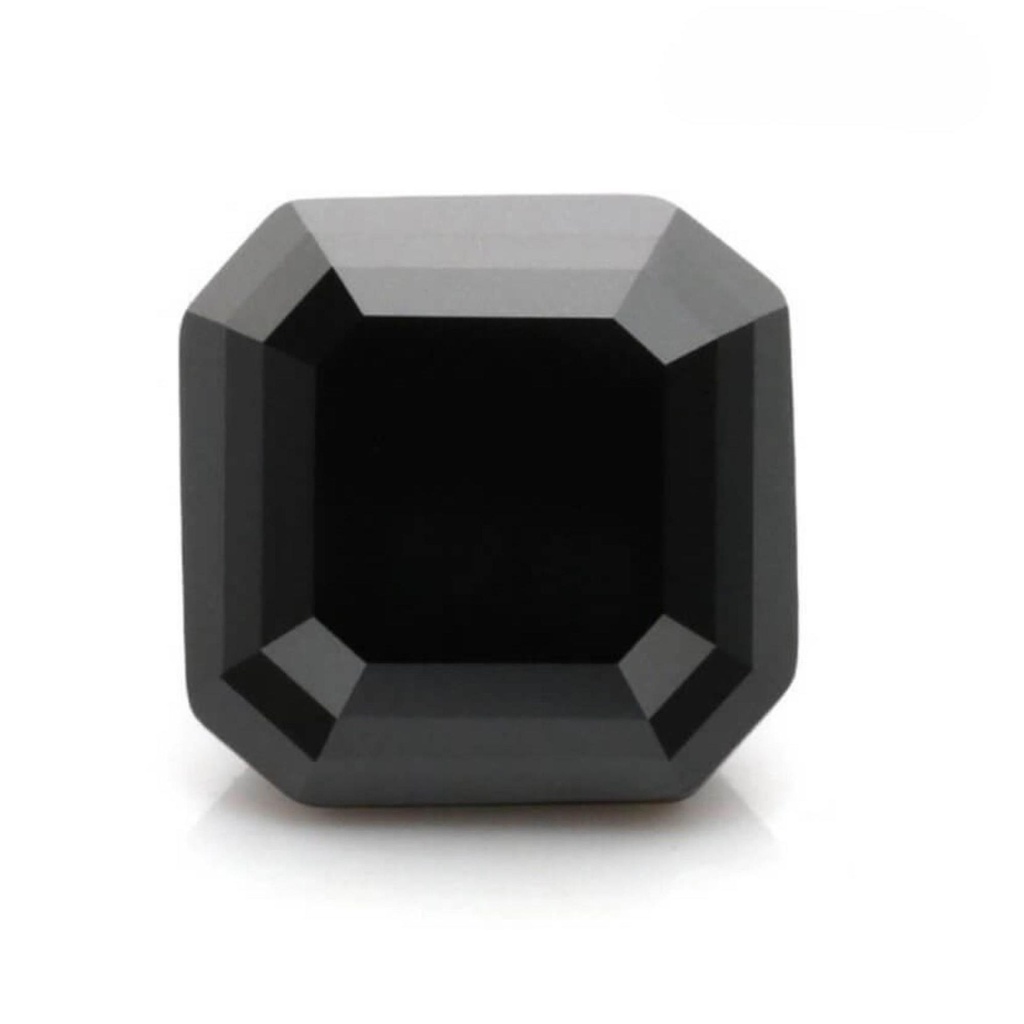 Loose Moissanite Jet Black Clean Asscher Cut 7.50 MM