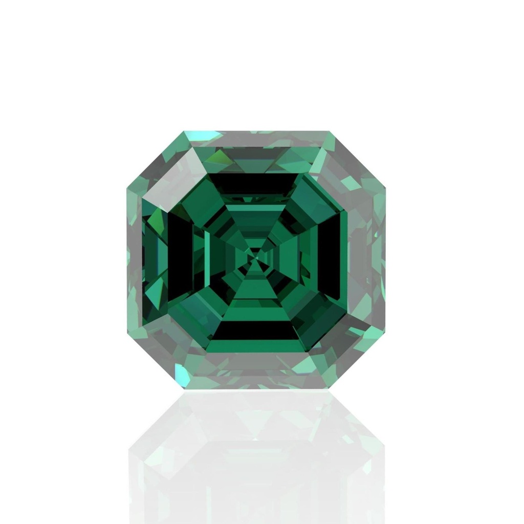 Loose Moissanite Emerald Vivid Green Clean Asscher Cut 5.50 MM