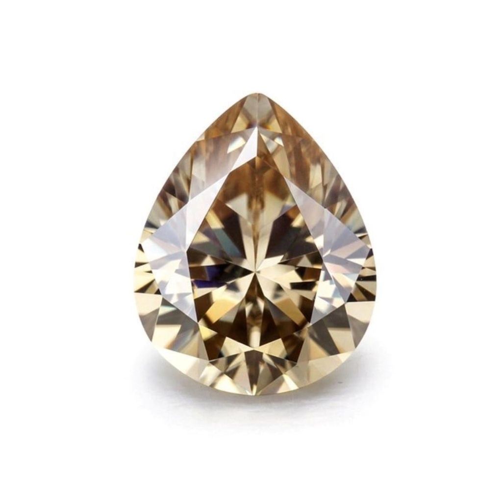 Loose Moissanite Brown Clean Pear Cut 7.00 x 5.00 MM