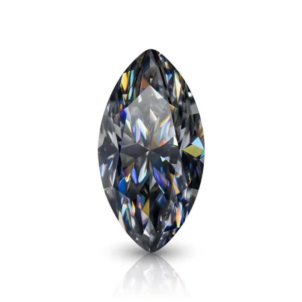 Loose Moissanite Grey Clean Marquise Cut 13.00 x 6.50 MM