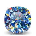 Loose Moissanite Royal Vivid Blue Clean Cushion Cut 15.00 MM