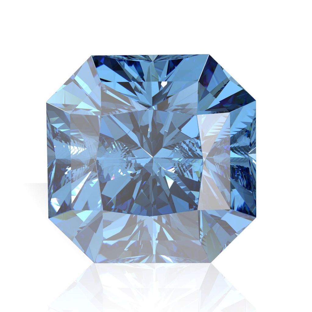 Loose Moissanite Royal Vivid Blue Clean Square Radiant Cut 10.50 MM