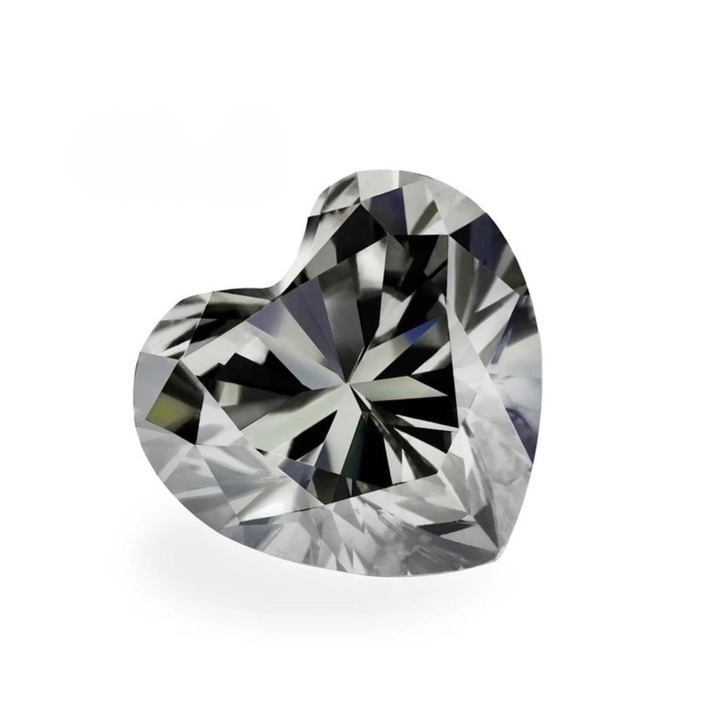 Loose Moissanite Grey Clean Heart Cut 5.50 MM