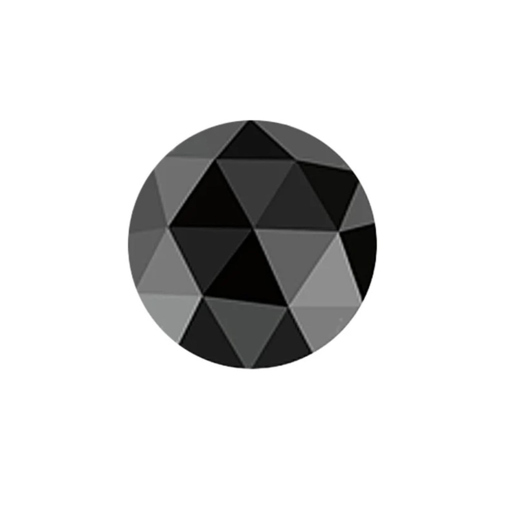 Loose Moissanite Black Clean Rose Cut Round 5.00 MM