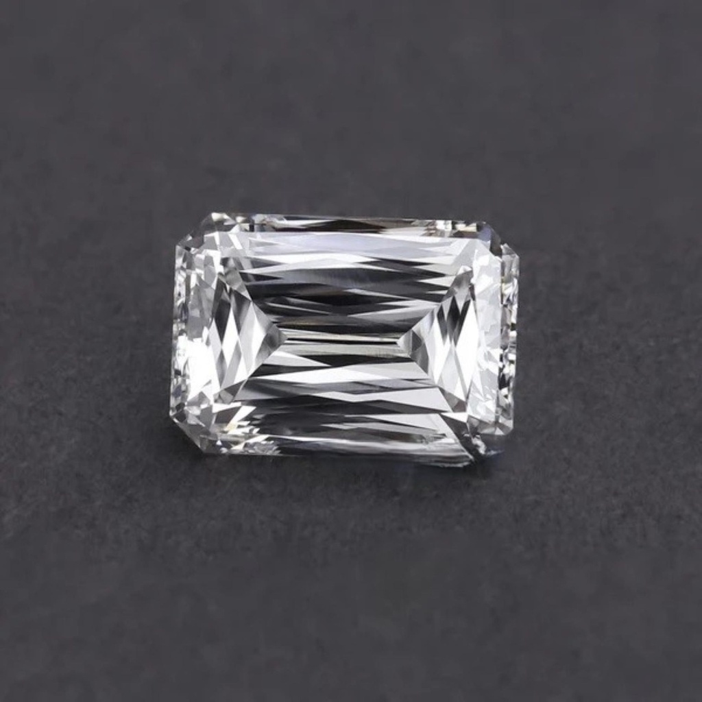 Loose Moissanite White Clean Criss Cut Emerald 12.00 x 10.00 MM