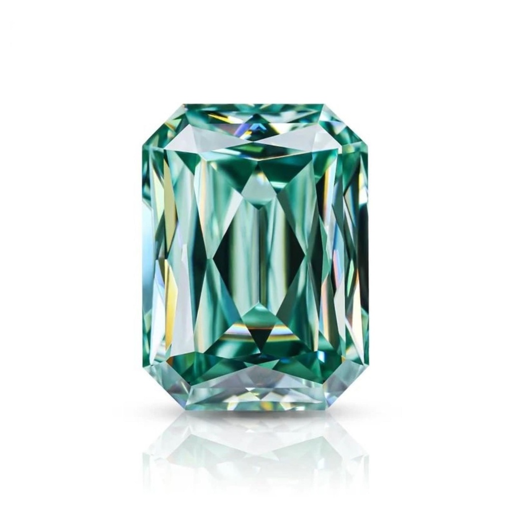 Loose Moissanite Green Clean Criss Cut Emerald 12.00 x 10.00 MM