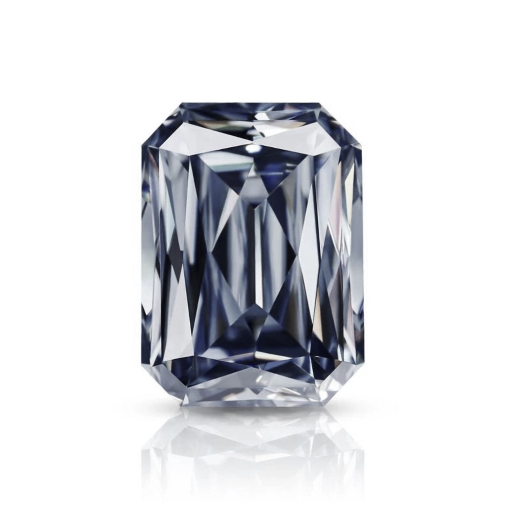 Loose Moissanite Grey Clean Criss Cut Emerald 10.00 x 8.00 MM