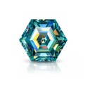 Loose Moissanite Blue Clean Hexagon Cut 6.00 MM