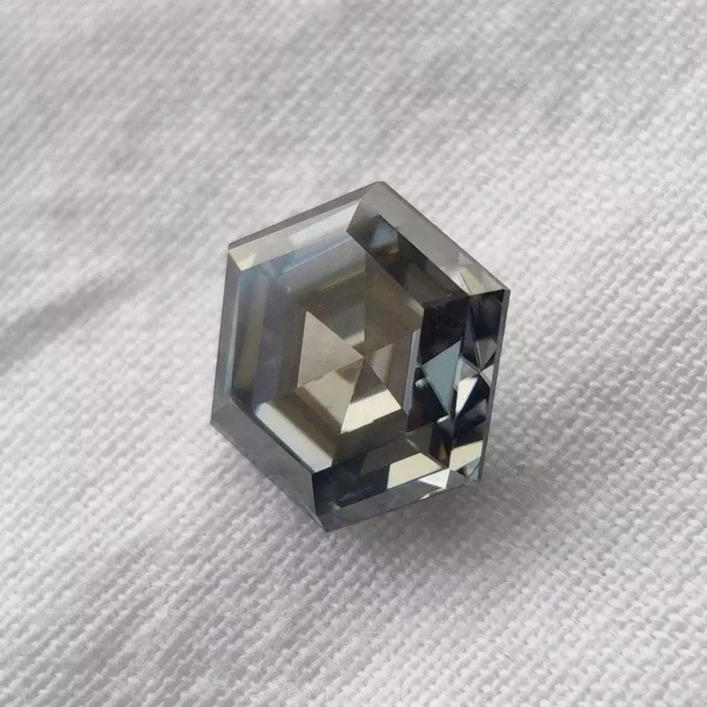 Loose Moissanite Grey Clean Hexagon Cut 8.00 MM