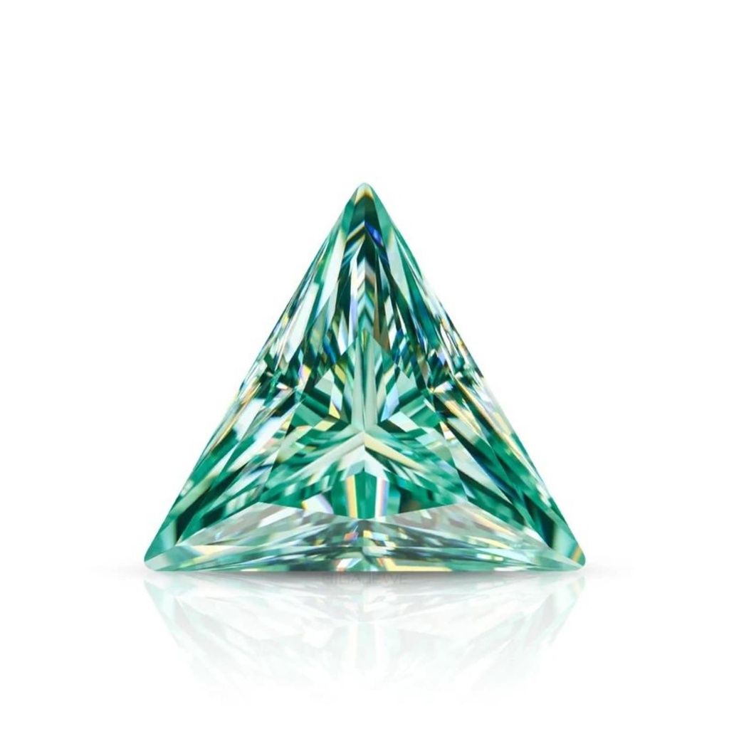 Loose Moissanite Green Clean Triangle Cut 8.50 MM