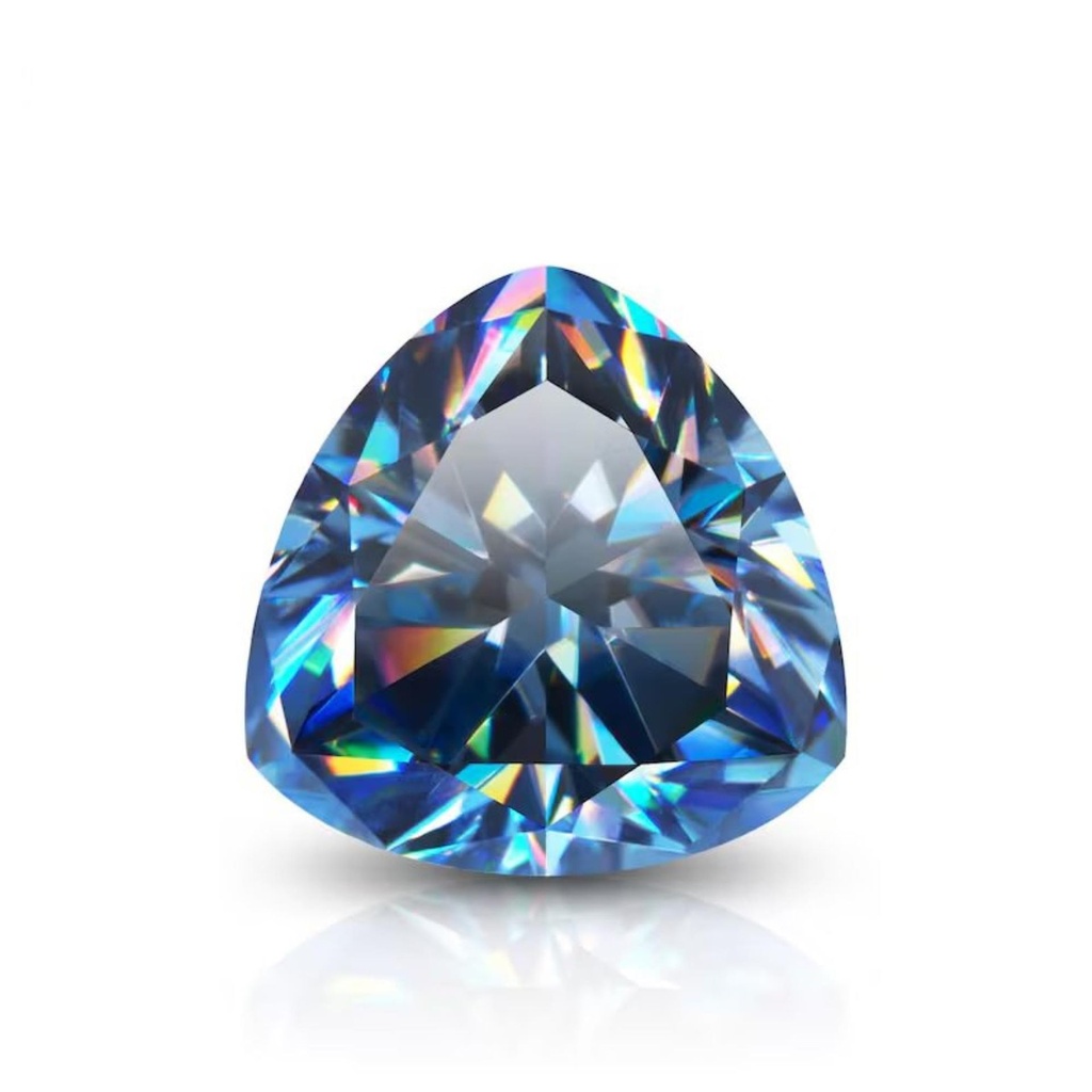 Loose Moissanite Royal Vivid Blue Clean Trillion Cut 10.00 MM