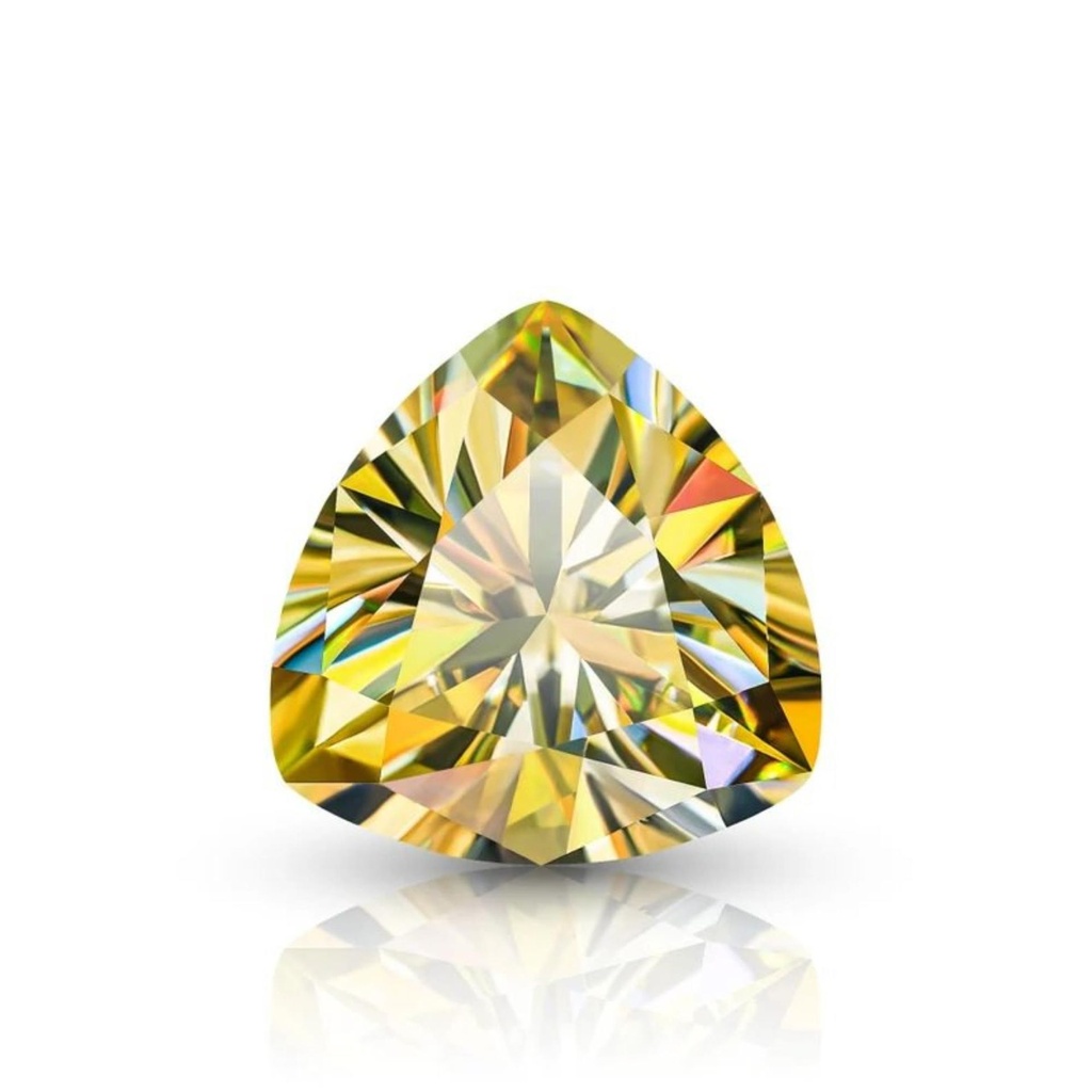 Loose Moissanite Canary Vivid Yellow Clean Trillion Cut 8.00 MM