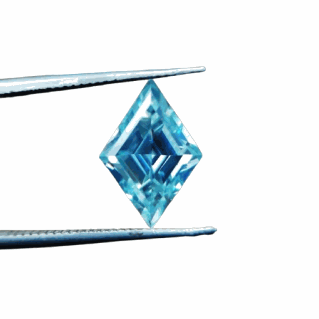 Loose Moissanite Blue Clean Lozenge Cut 10.00 x 5.00 MM