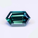Loose Moissanite Emerald Vivid Green Clean Long Hexagon Cut 16.00 x 8.00 MM