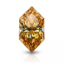 Loose Moissanite Champagne Vivid Brown Clean Long Hexagon Cut 10.00 x 5.00 MM