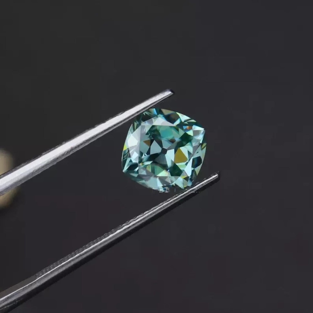 Loose Moissanite Blue Clean Old Mine Cut 7.00 MM