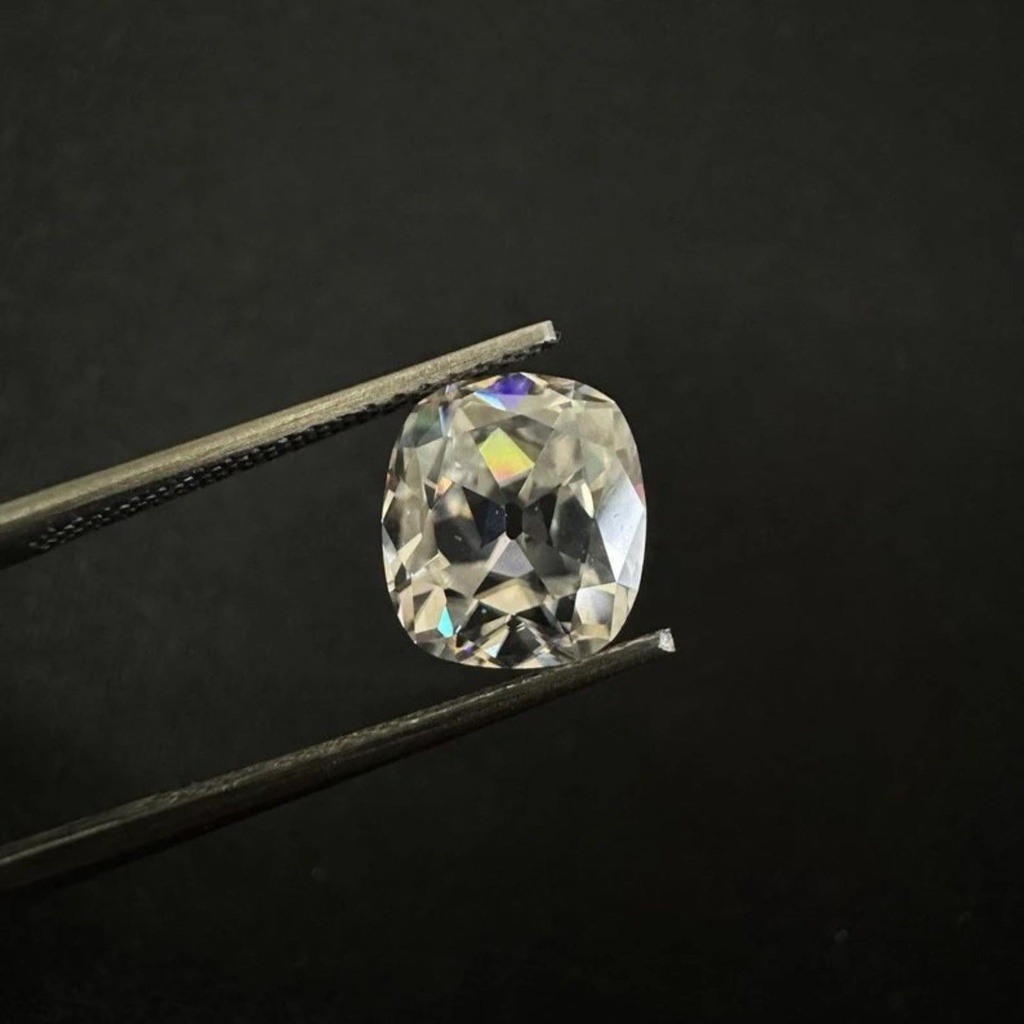 Loose Moissanite Off White Clean Old Mine Cut 13.00 MM