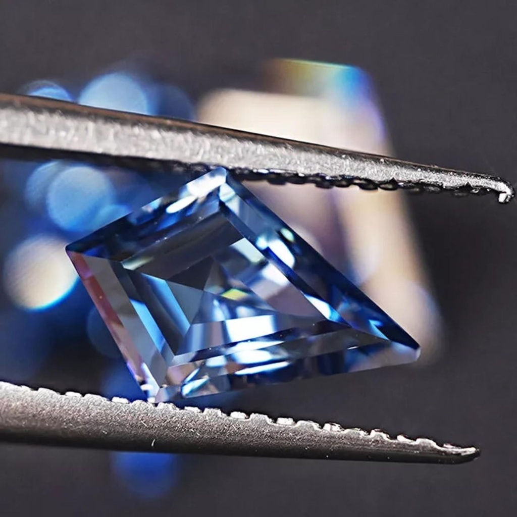 Loose Moissanite Royal Vivid Blue Clean Kite Cut 14.00 x 7.00 MM