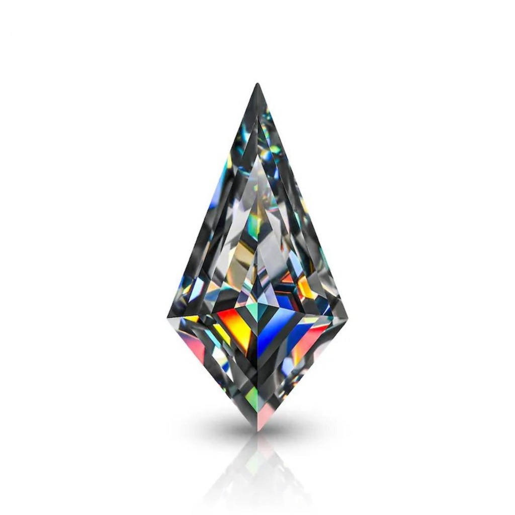Loose Moissanite Grey Clean Kite Cut 10.00 x 5.00 MM
