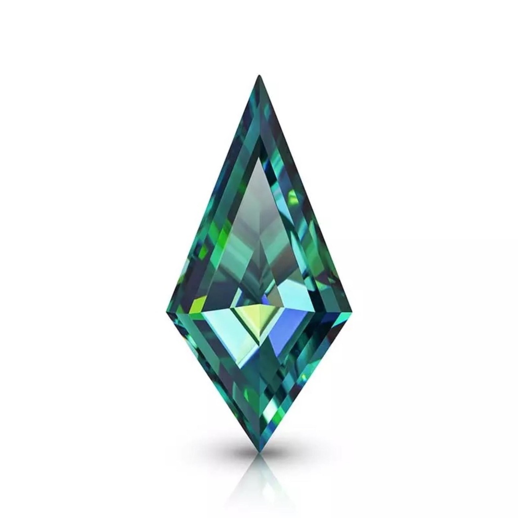 Loose Moissanite Emerald Vivid Green Clean Kite Cut 10.00 x 5.00 MM