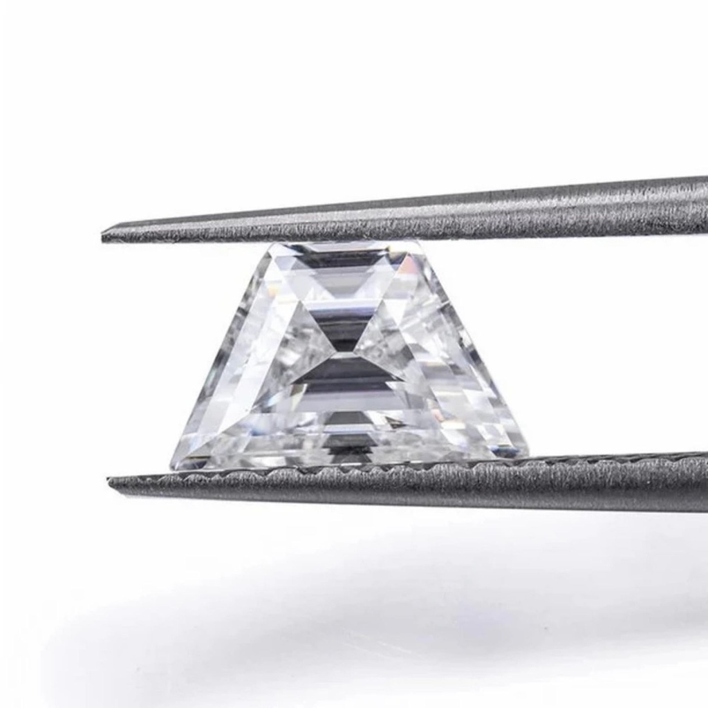 Loose Moissanite White Clean Trapezoid Cut 10.80 x 7.10 MM