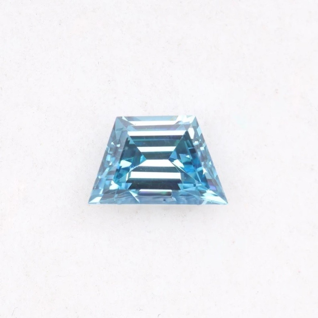 Loose Moissanite Blue Clean Trapezoid Cut 8.60 x 6.30 MM