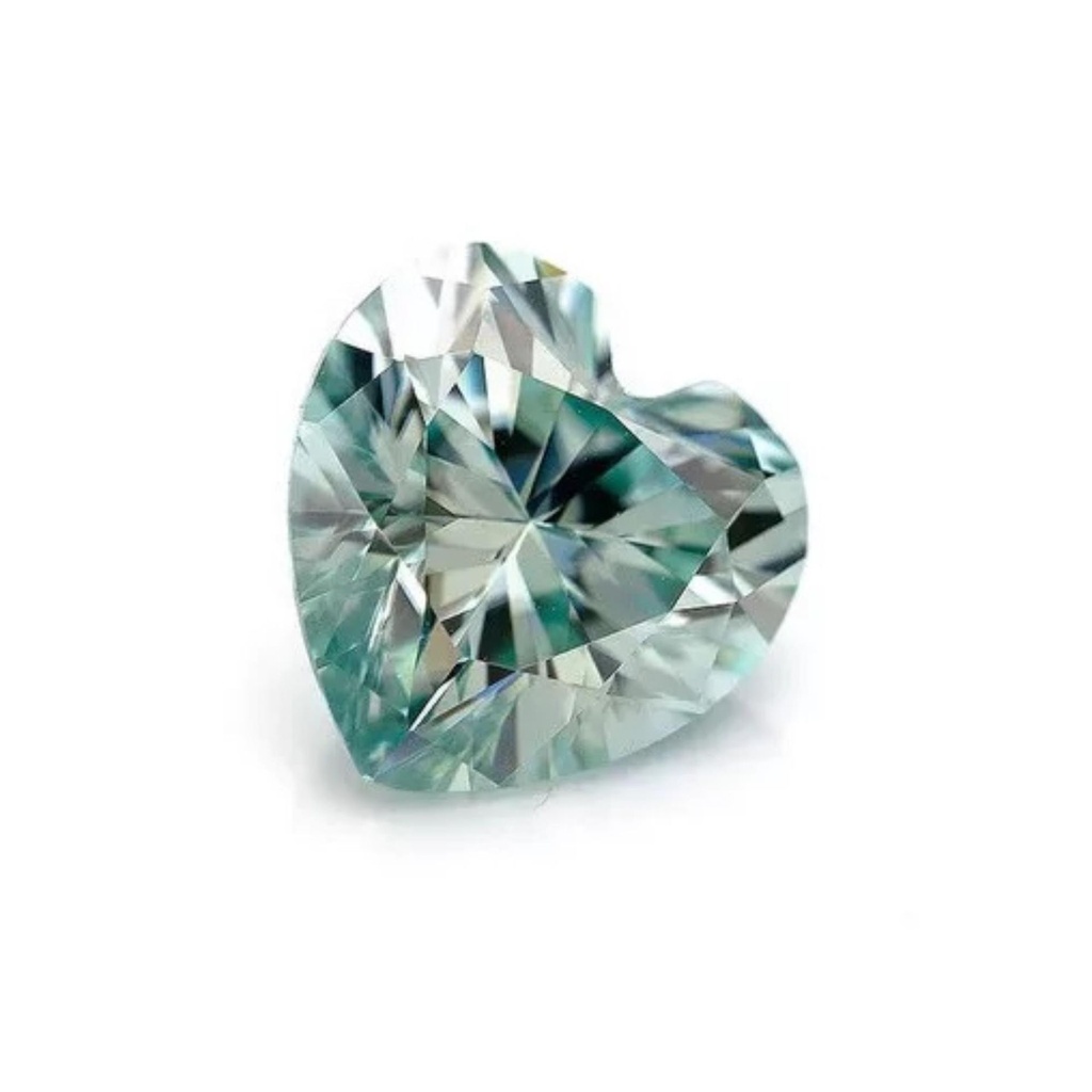 Loose Moissanite Fancy Blue Clean Heart Cut 6.00 MM