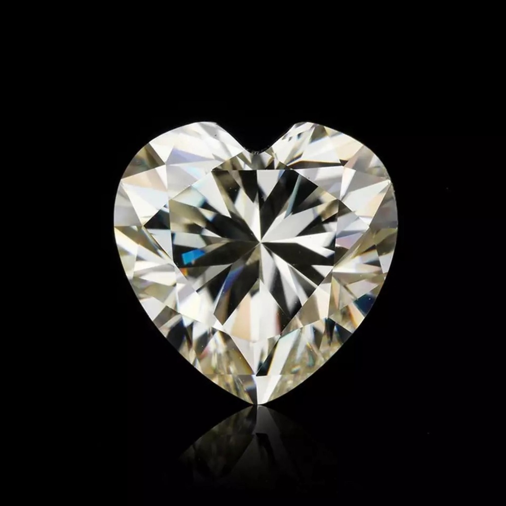 Loose Moissanite Salt & Pepar Off White Clean Heart Cut 7.85 MM