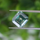 Loose Moissanite Salt & Pepper Green Clean Asscher Cut 7.80 MM