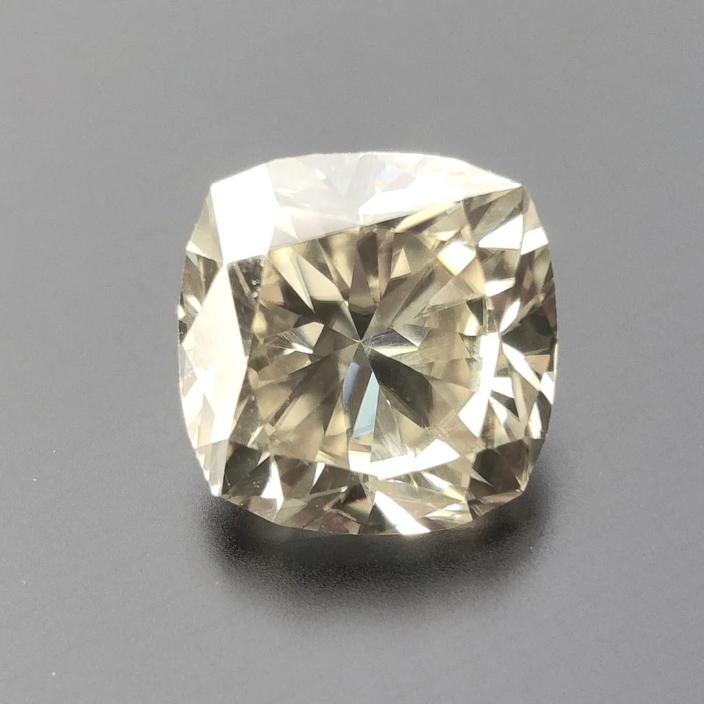 Loose Moissanite Salt & Pepper Off White Clean Cushion Cut 9.50 MM
