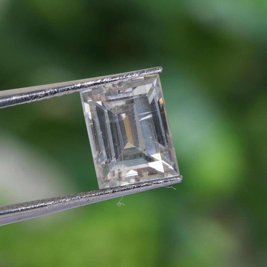 Loose Moissanite Salt & Pepper Off White Clean Baguette Cut 7.00 x 5.00 MM