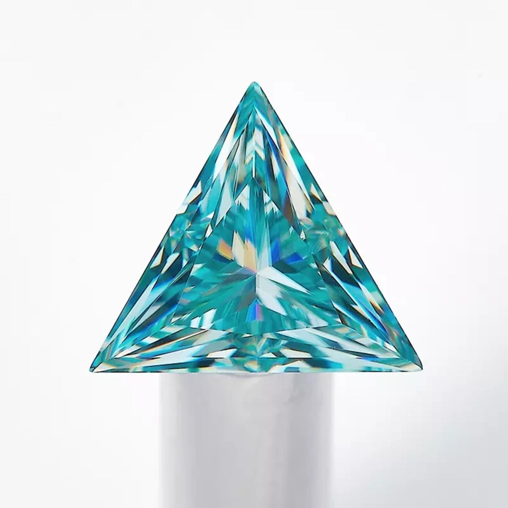 Loose Moissanite Blue Clean Triangle Cut 7.50 MM