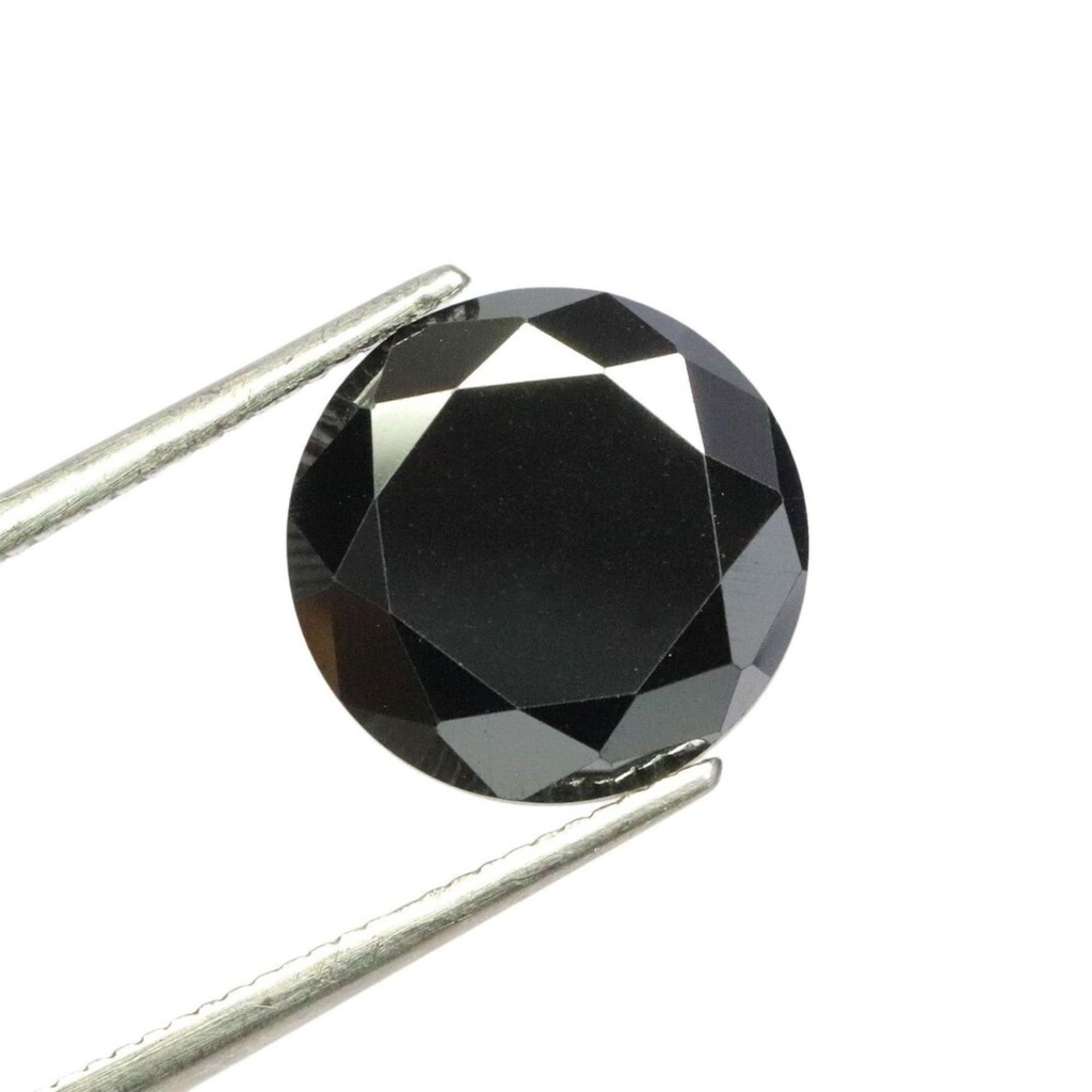 Loose Moissanite Black Clean Round Cut 12.25 MM 