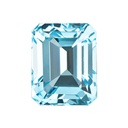 Loose Moissanite Blue Clean Emerald Cut 14.00 x 10.00 MM