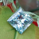 Loose Moissanite Blue Clean Princess Cut 6.50 MM