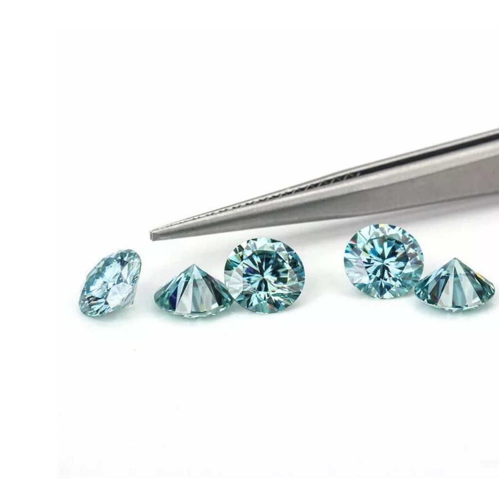 Loose Moissanite Blue Clean Round Cut 4.75 MM