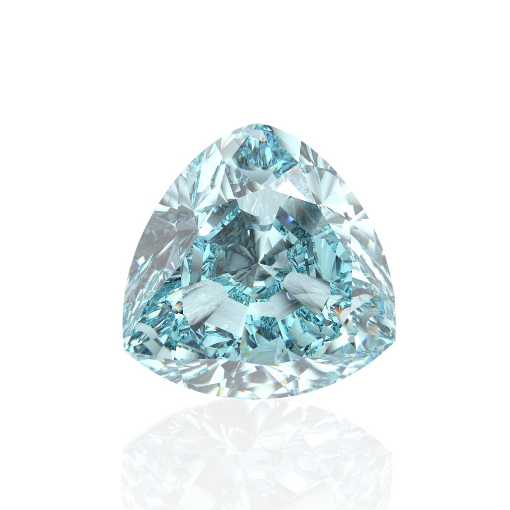 Loose Moissanite Blue Clean Trillion Cut 9.50 MM