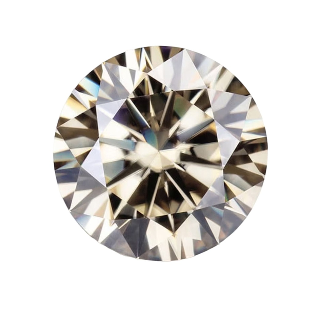 Loose Moissanite Brown Clean Round Cut 13.75 MM