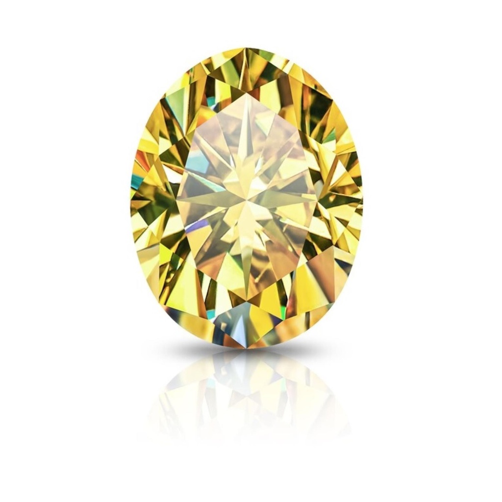 Loose Moissanite Canary Yellow Clean Oval Cut 11.00 x 9.00 MM
